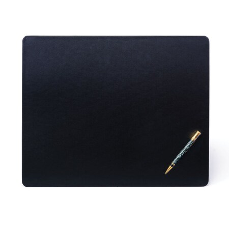 Dacasso Black Leatherette 17" x 14" Conference Table Pad with Thin Metal Core PR-1315